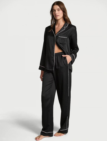 Піжама сатинова Victoria's Secret Glazed Satin Long Pajama Set