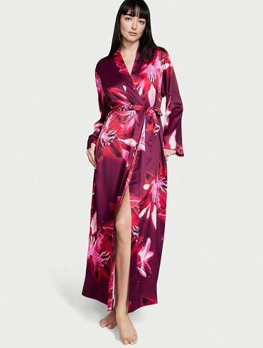 Халат Victoria's Secret Satin Long Robe Floral Print