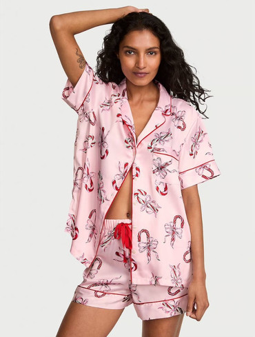 Сатинова піжама Вікторія Сікрет Victoria's Secret Glazed Satin Short Pajama Set
