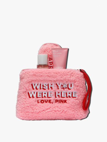 Плюшева косметичка Вікторія Сікрет Пінк Victoria’s Secret Plush Make Up Bag Pink