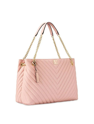 Велика сумка з екошкіри через плече Вікторія Сікрет Victoria’s Secret The Victoria Shoulder Tote Orchid Blush