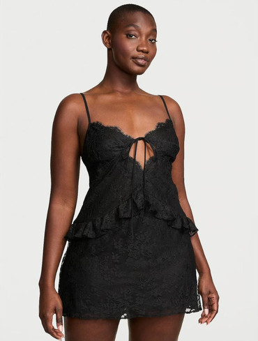 Мережевна сукня-сорочка для сну Вікторія Сікрет Victoria's Secret Dare to Dream Lace Flounce Mini Slip