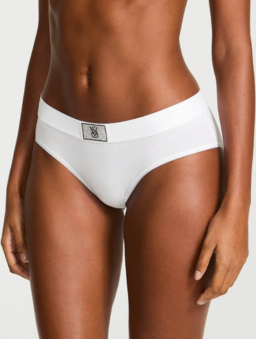 Трусики шорти з логорезинкою зі стразами Вікторія Сікрет Victoria’s Secret Logo Cotton Shine Patch Boyshort Panty