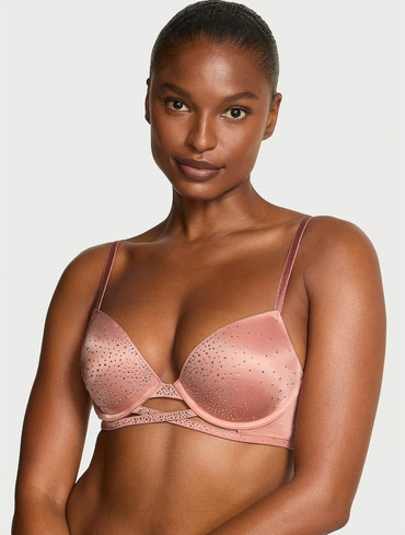 Бюстгальтер з пуш-ап зі стразами на чашці Вікторія Сікрет Victoria’s Secret Sparkle Crystal Shine Cradle Push-Up Bra