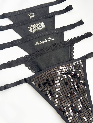 Набір бавовняних трусиків Вікторія Сікрет Victoria’s Secret 5-Pack Cotton Thong Panties